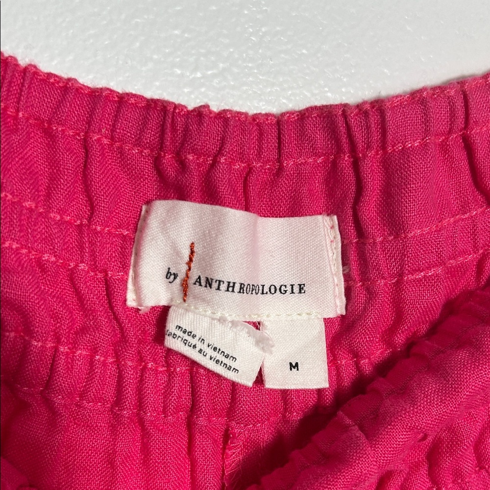 Anthropologie Fuchsia Linen Textured Pants Medium - Picture 2 of 8
